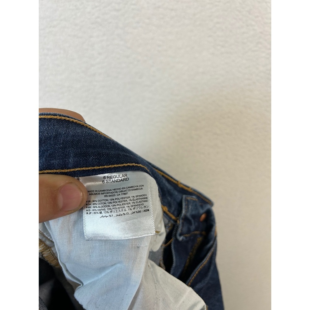 Casual Old Navy Womens 6 Blue Boyfriend Skinny Mid Rise Stretch Denim Jeans - Picture 7 of 11